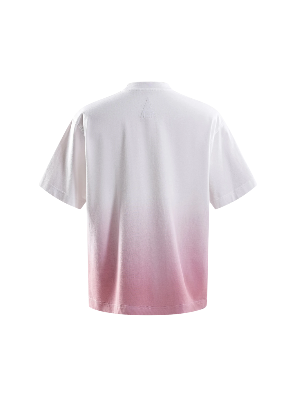 TBHNP white deconstructed short-sleeve tee, back view flat-lay — men's streetwear tee