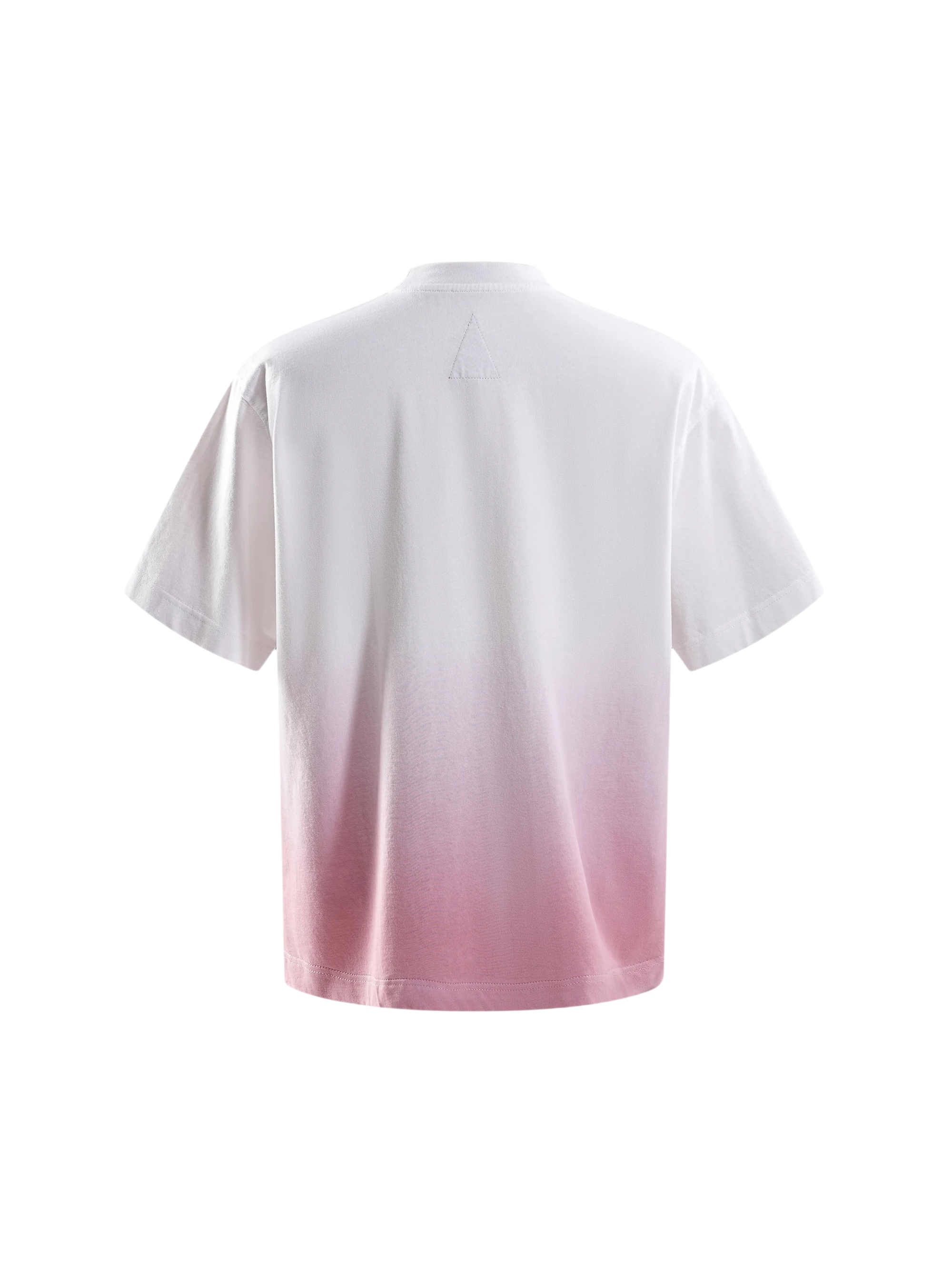 TBHNP white deconstructed short-sleeve tee, back view flat-lay — men's streetwear tee