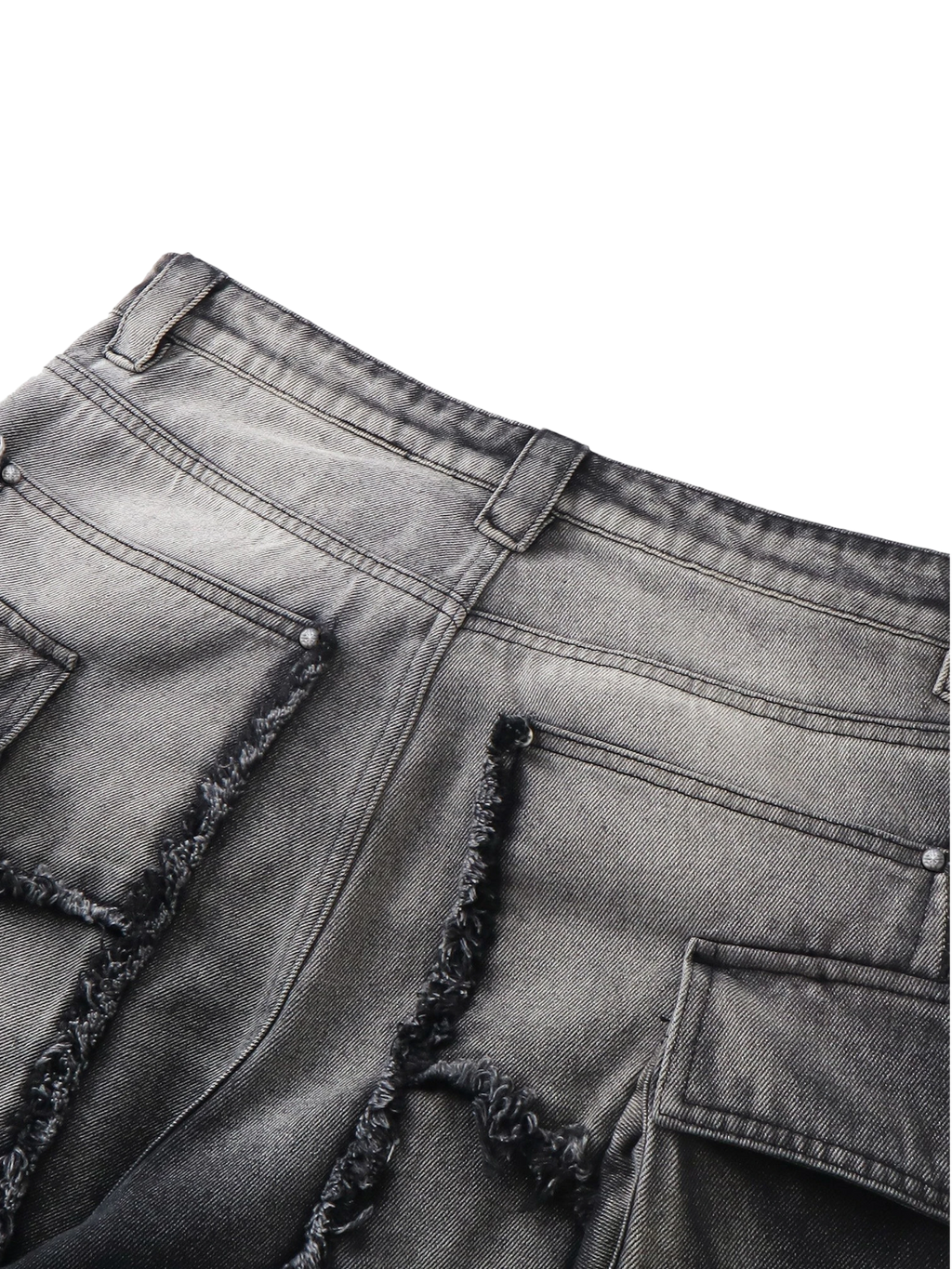 TBHNP Luminous Dawn sculpted bat flare jeans, black — men's streetwear denim