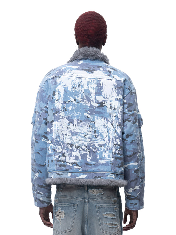 ECLIPSE OF THE BLOOD MOON BLUE CAMOUFLAGE JACKET