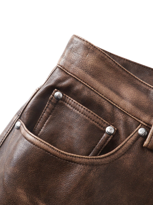 ECLIPSE OF THE BLOOD MOON COBWEB LEATHER PANTS