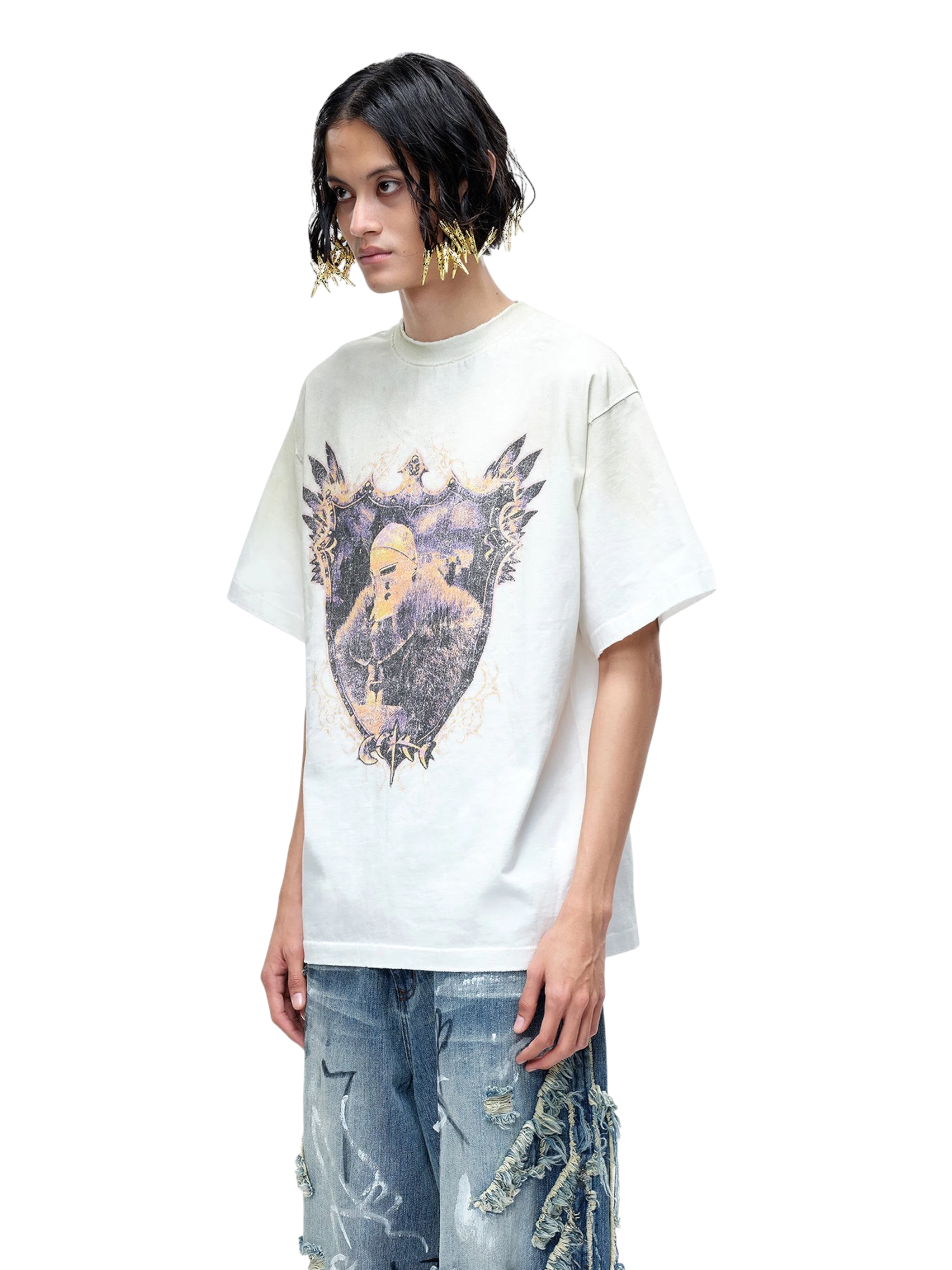 TBHNP Luminous Dawn astral knight distressed t-shirt — men's streetwear graphic tee