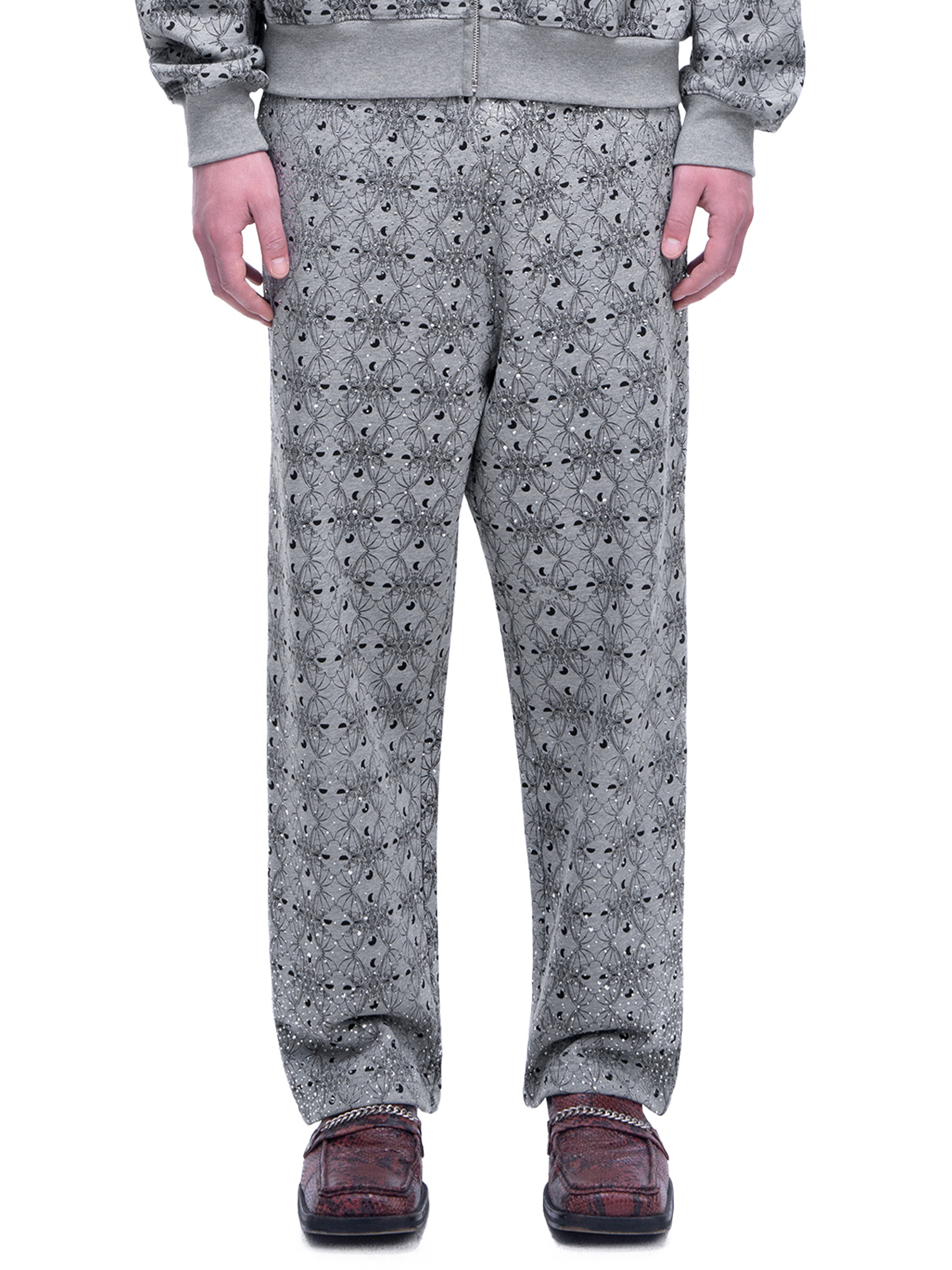 LUMINOUS DAWN DARK PATTERN RHINESTONE PANTS