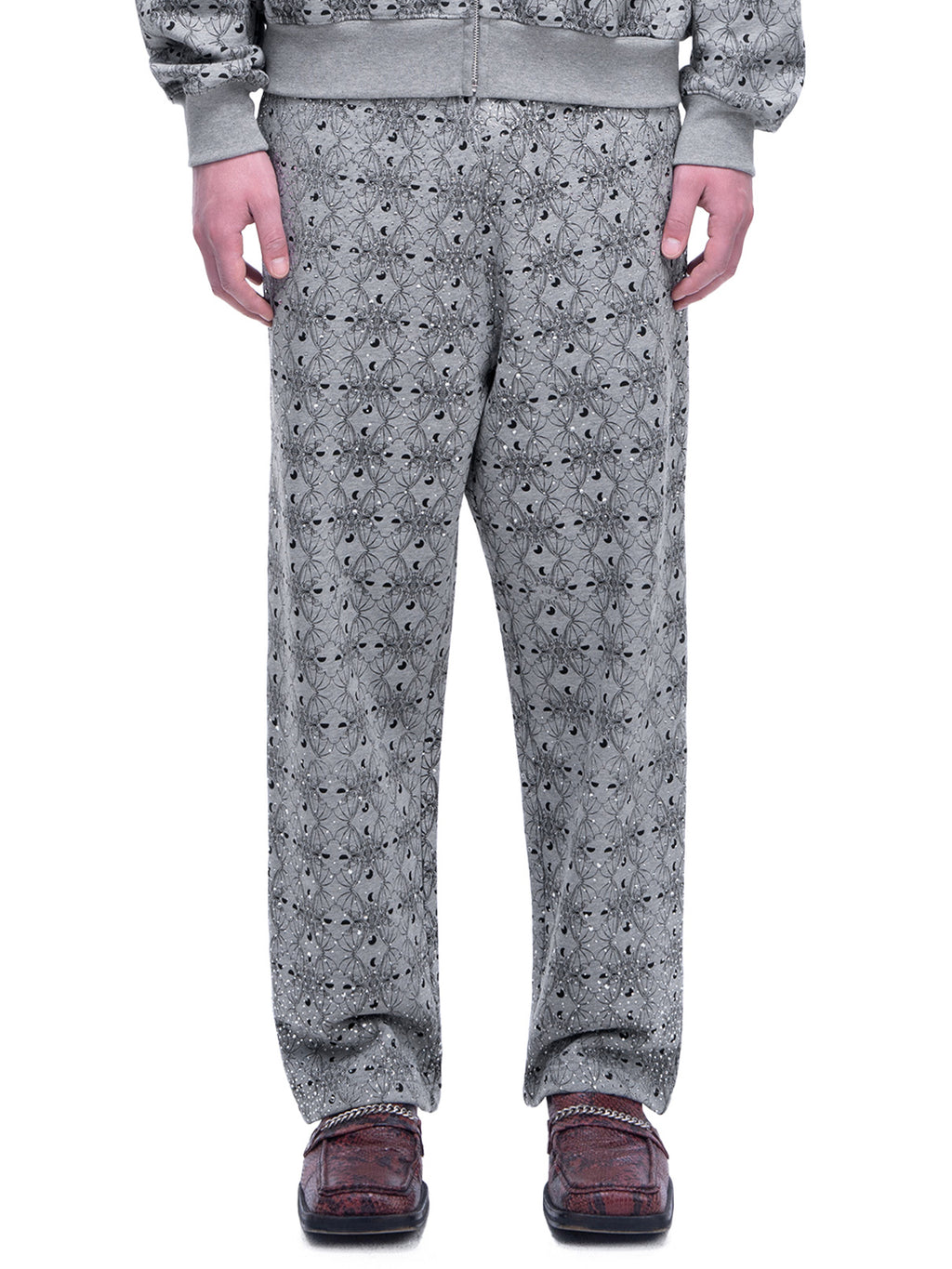 LUMINOUS DAWN DARK PATTERN RHINESTONE PANTS