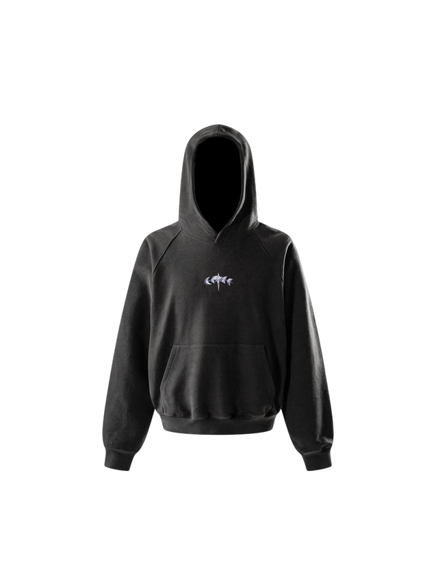 FLOCKED LOGO PULLOVER HOODIE