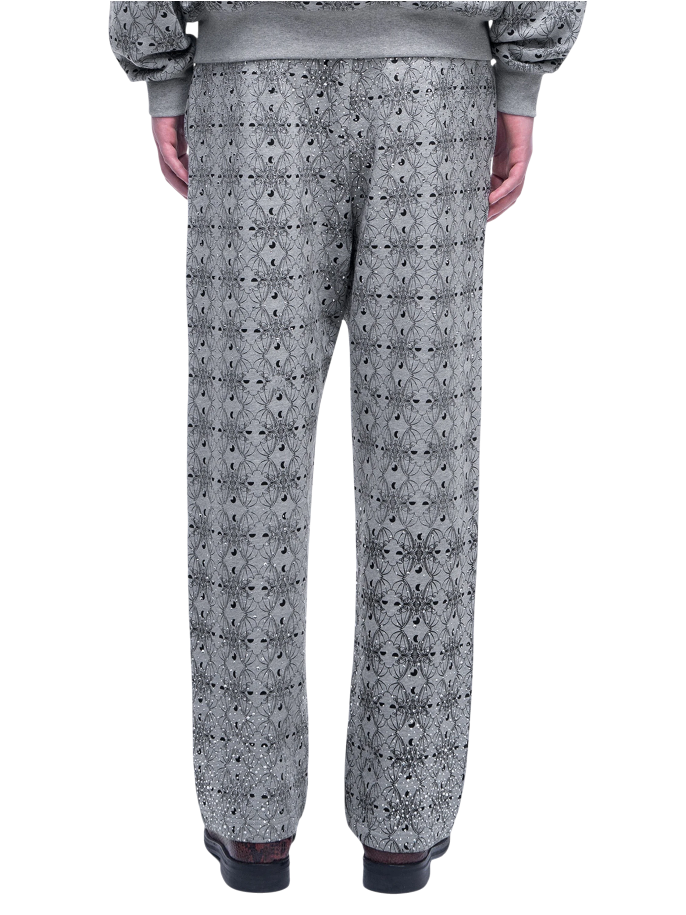 TBHNP Luminous Dawn all-over rhinestone wide-leg pants — men's streetwear pants