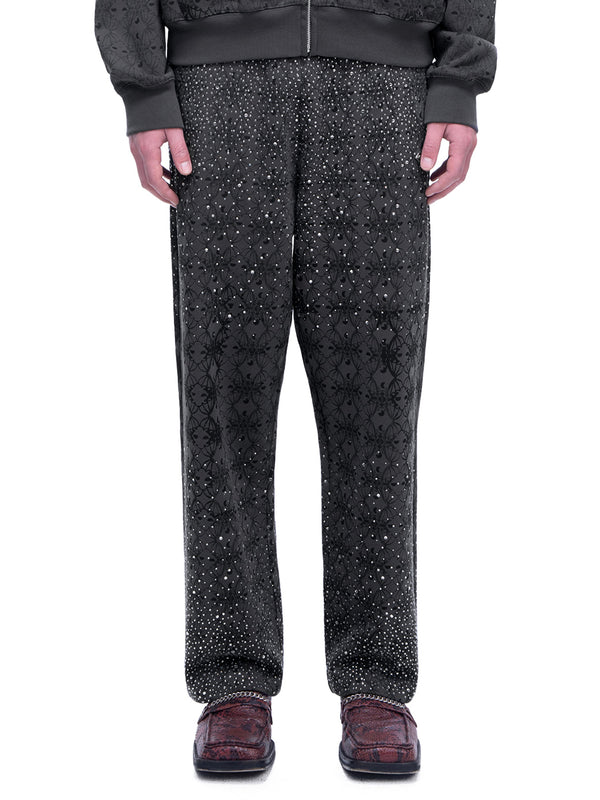 LUMINOUS DAWN DARK PATTERN RHINESTONE PANTS