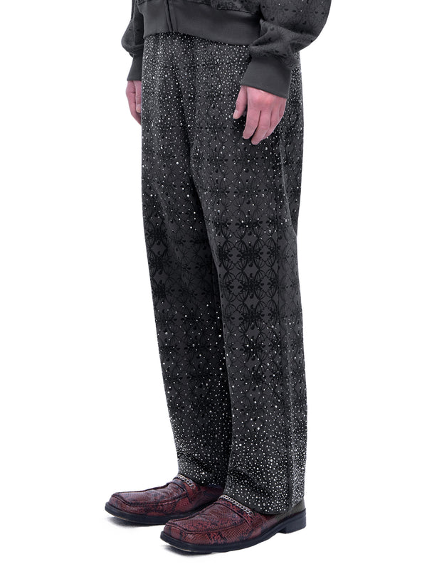 LUMINOUS DAWN DARK PATTERN RHINESTONE PANTS