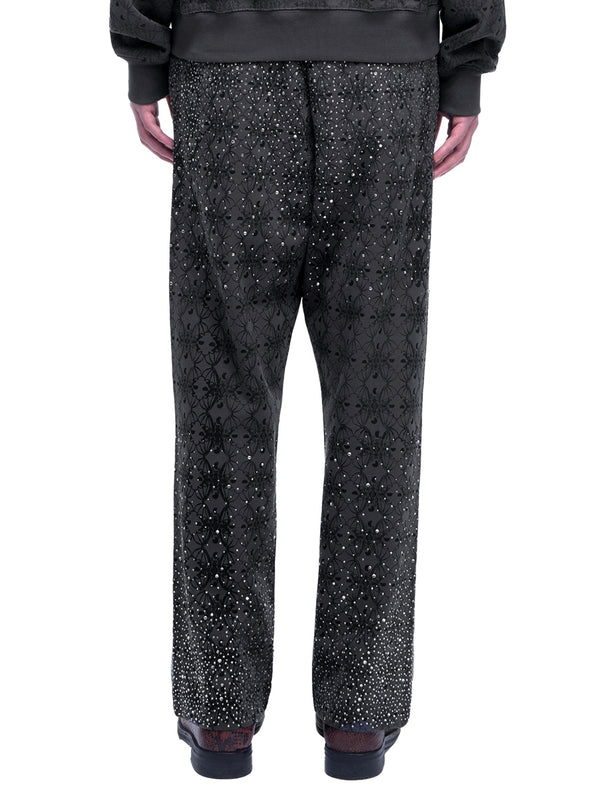 LUMINOUS DAWN DARK PATTERN RHINESTONE PANTS