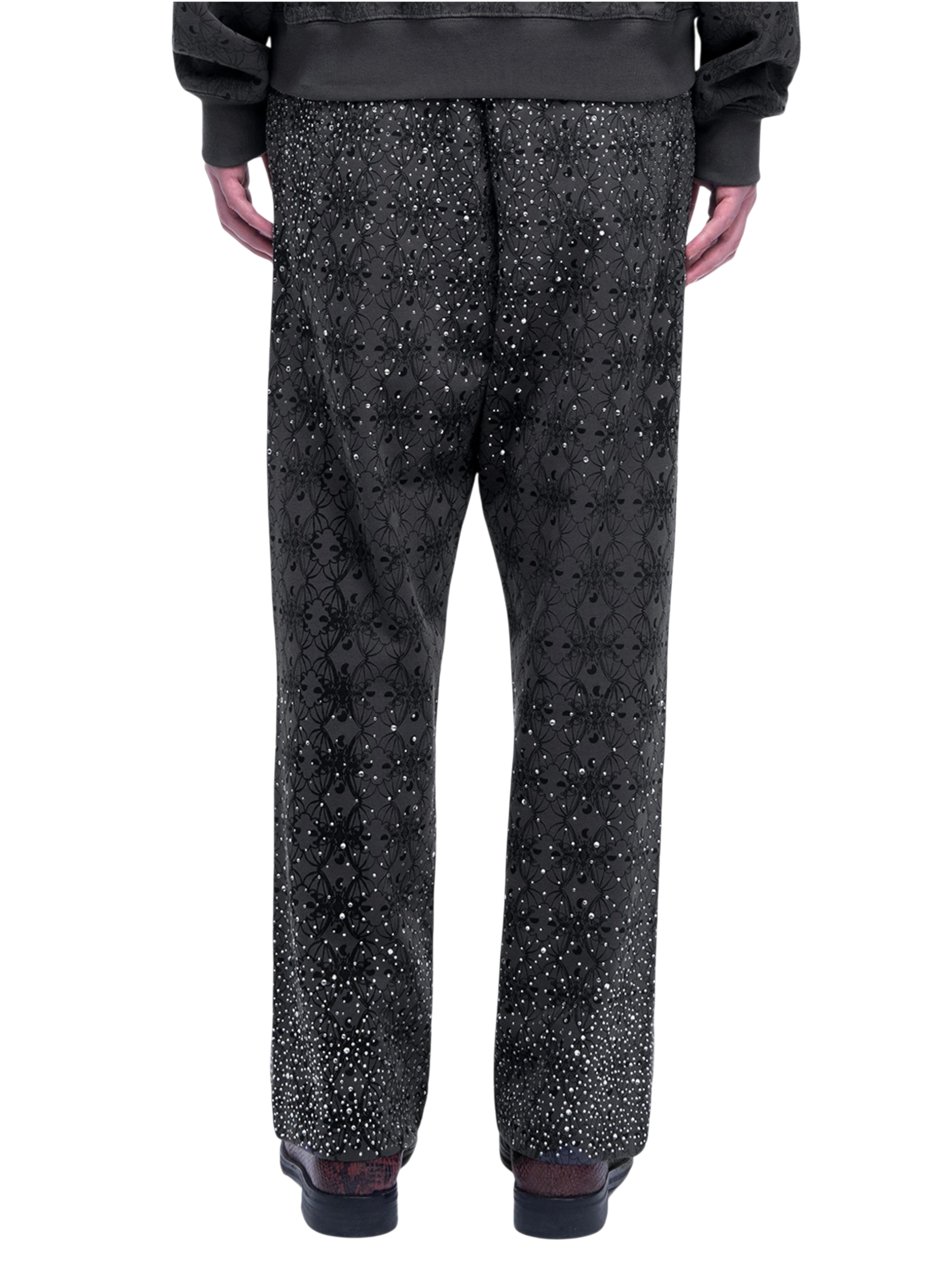 TBHNP Luminous Dawn all-over rhinestone wide-leg pants — men's streetwear pants
