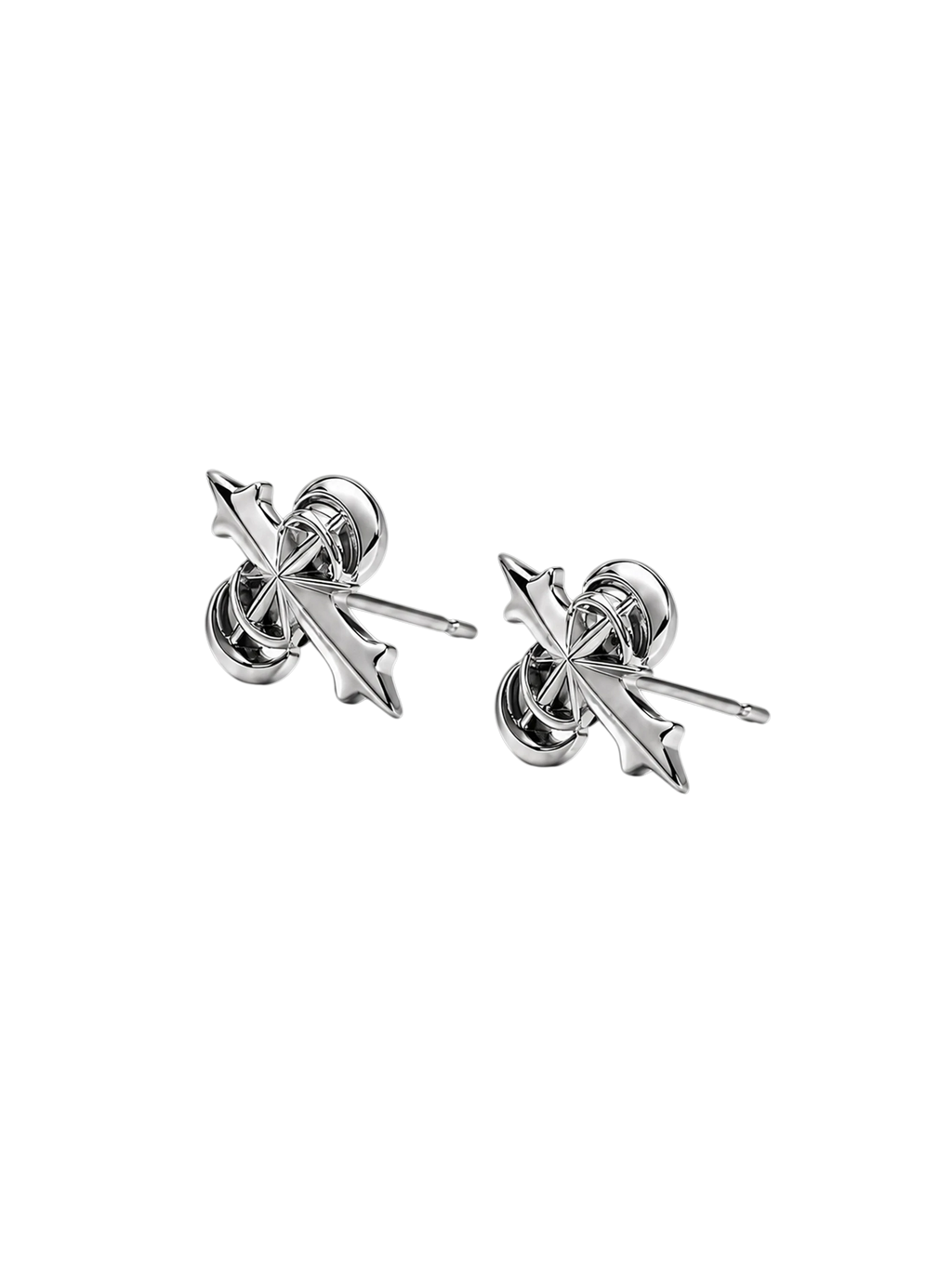 TBHNP logo earrings, silver pair
