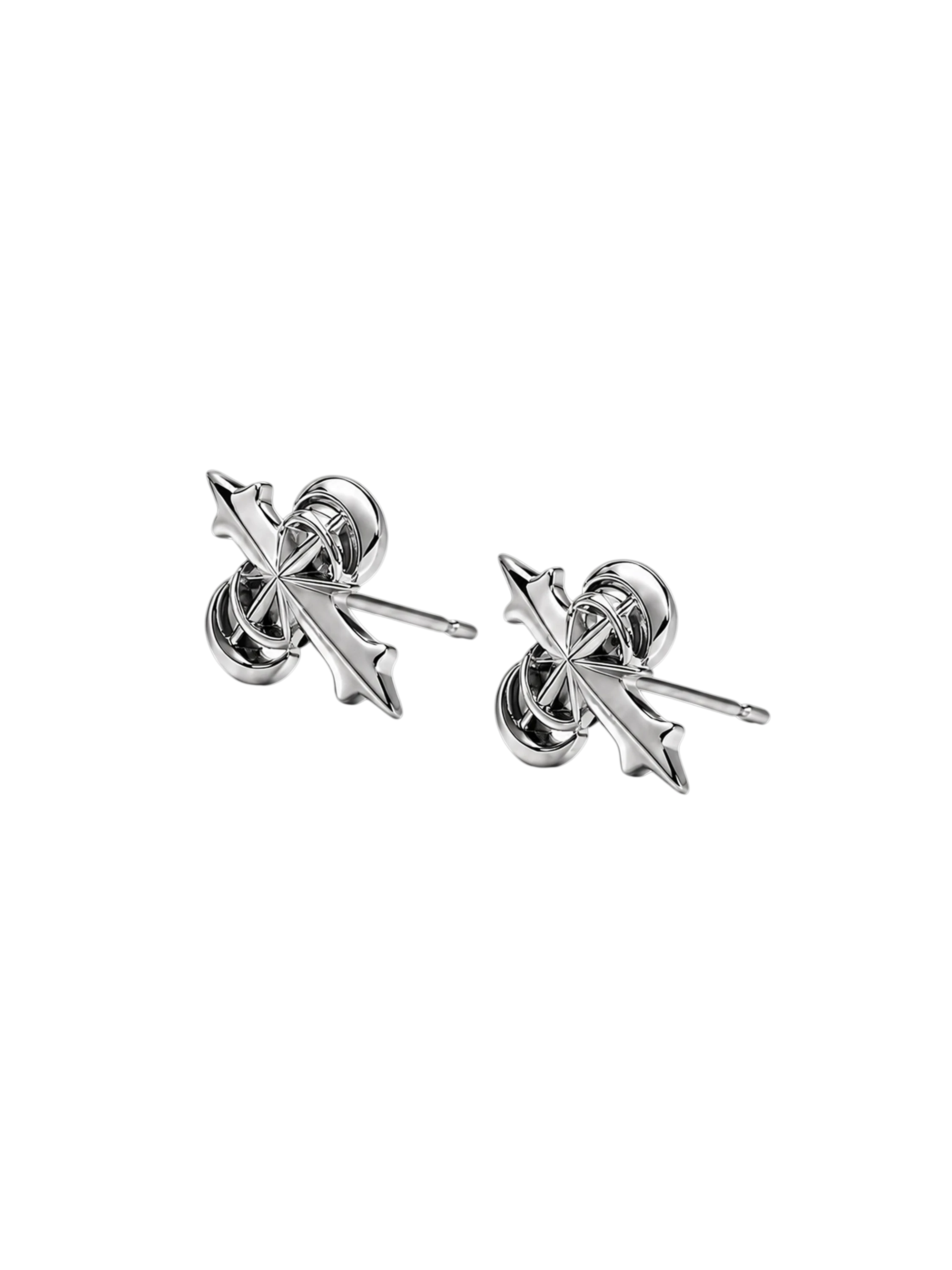 TBHNP logo earrings, silver pair