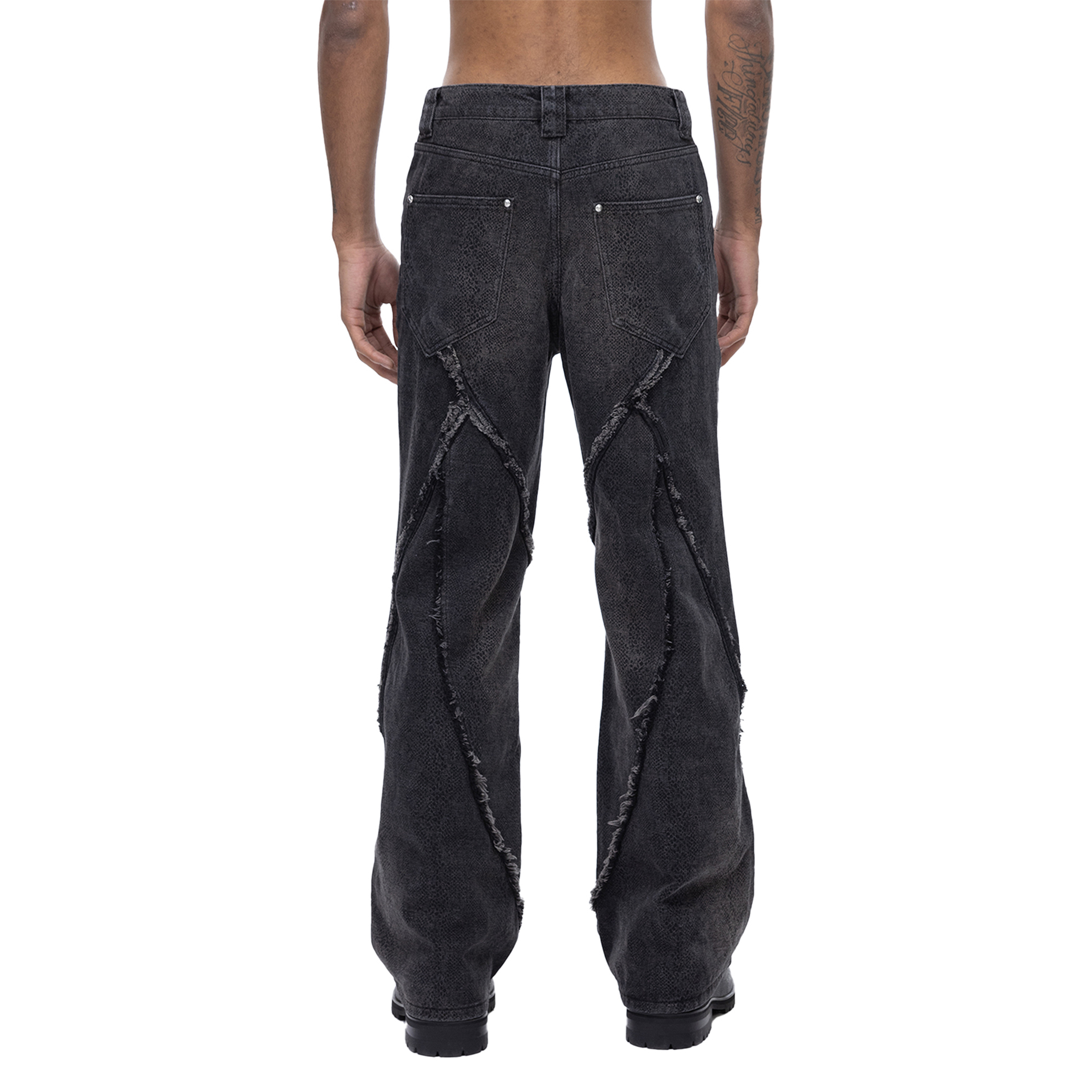 ECLIPSE OF THE BLOODMOON COBRA PRINT BAGGY JEANS