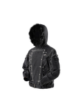 TBHNP Eclipse of the Blood Moon cobra print fur-hood moto jacket, black — men's streetwear jacket