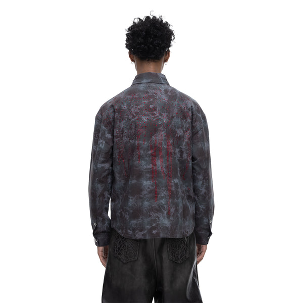 ECLIPSE OF THE BLOOD MOON PADDED RHINESTONE SHIRT