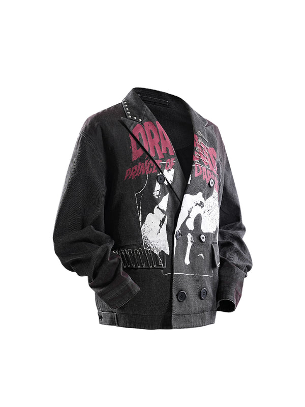 PRINCE OF DARKNESS SPRAY-PAINTED BLAZER