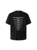 Camiseta negra con eslogan Luminous Dawn, vista frontal con texto TBHNP y chino en cascada
