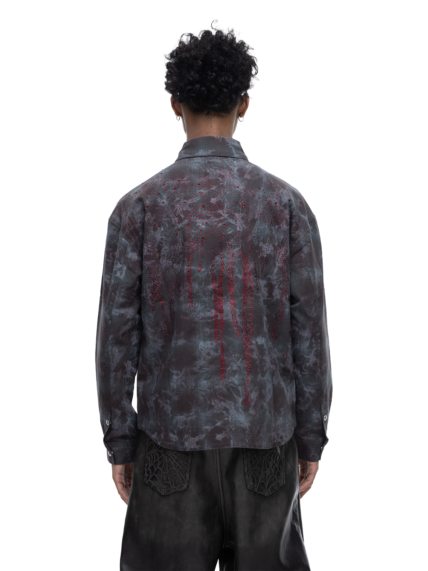 ECLIPSE OF THE BLOOD MOON PADDED RHINESTONE SHIRT