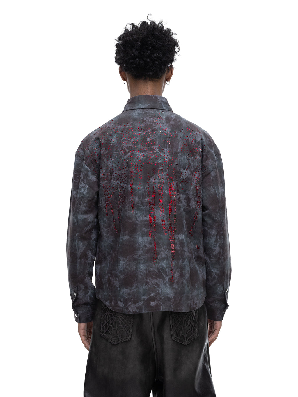 ECLIPSE OF THE BLOOD MOON PADDED RHINESTONE SHIRT