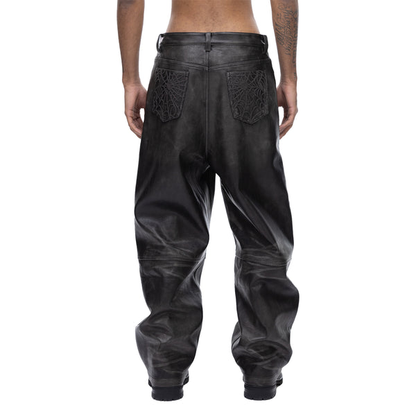 ECLIPSE OF THE BLOOD MOON COBWEB LEATHER PANTS