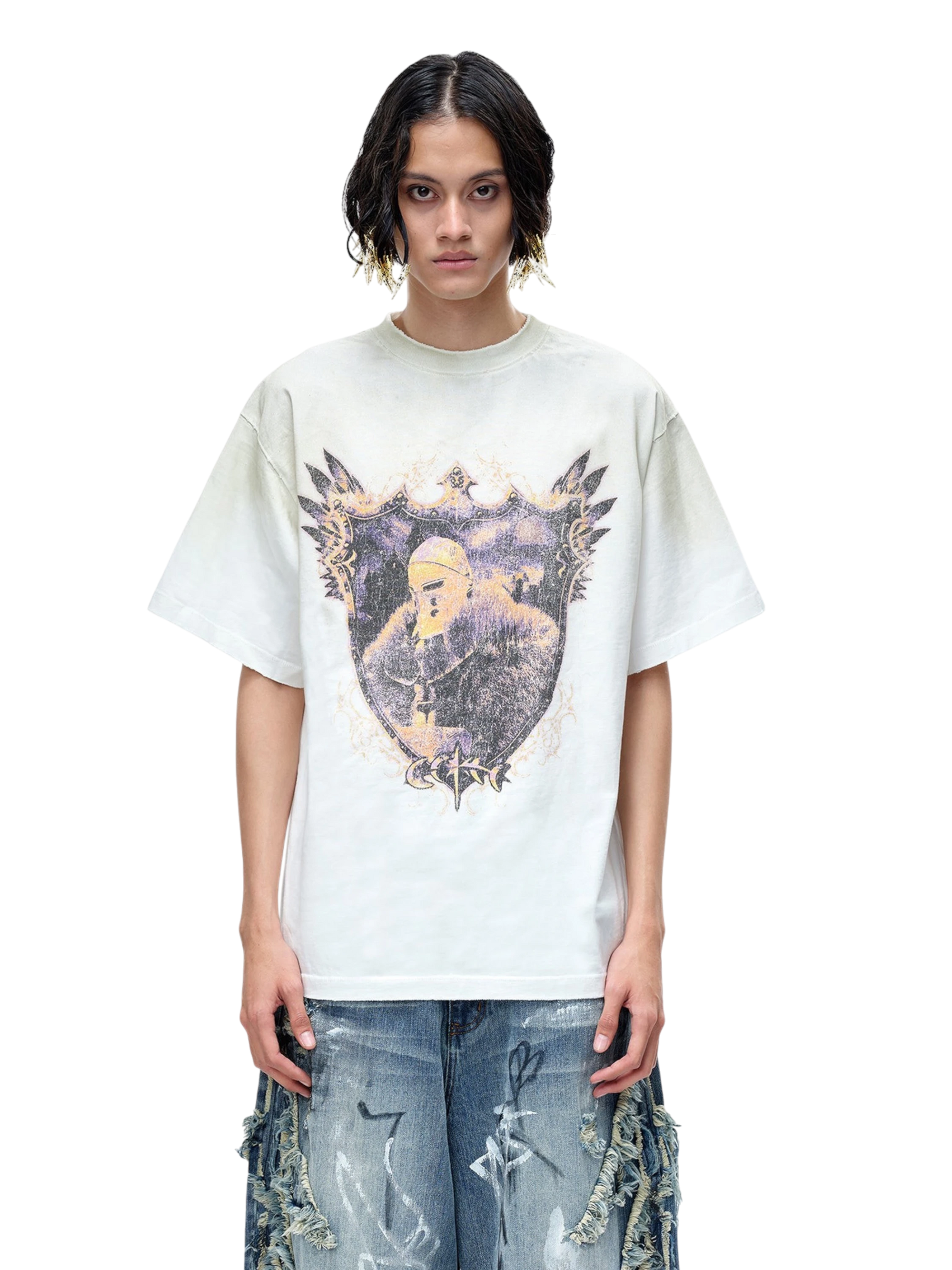 TBHNP Luminous Dawn astral knight distressed t-shirt — men's streetwear graphic tee
