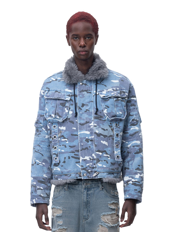 ECLIPSE OF THE BLOOD MOON BLUE CAMOUFLAGE JACKET
