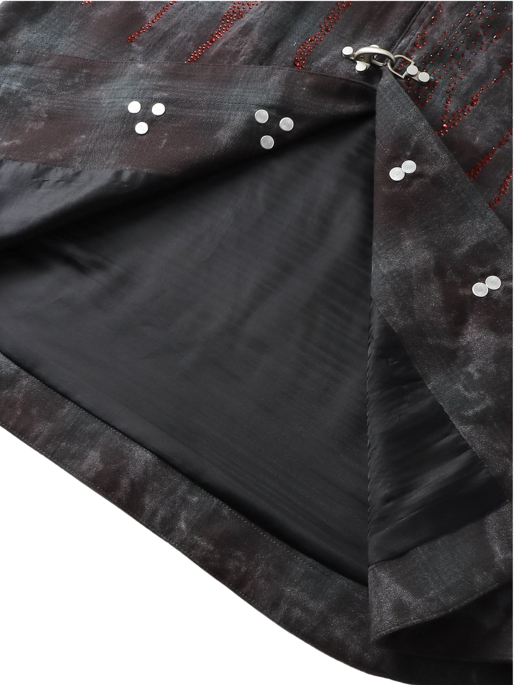 ECLIPSE OF THE BLOOD MOON RHINESTONE BUCKLE PLAID SHIRT