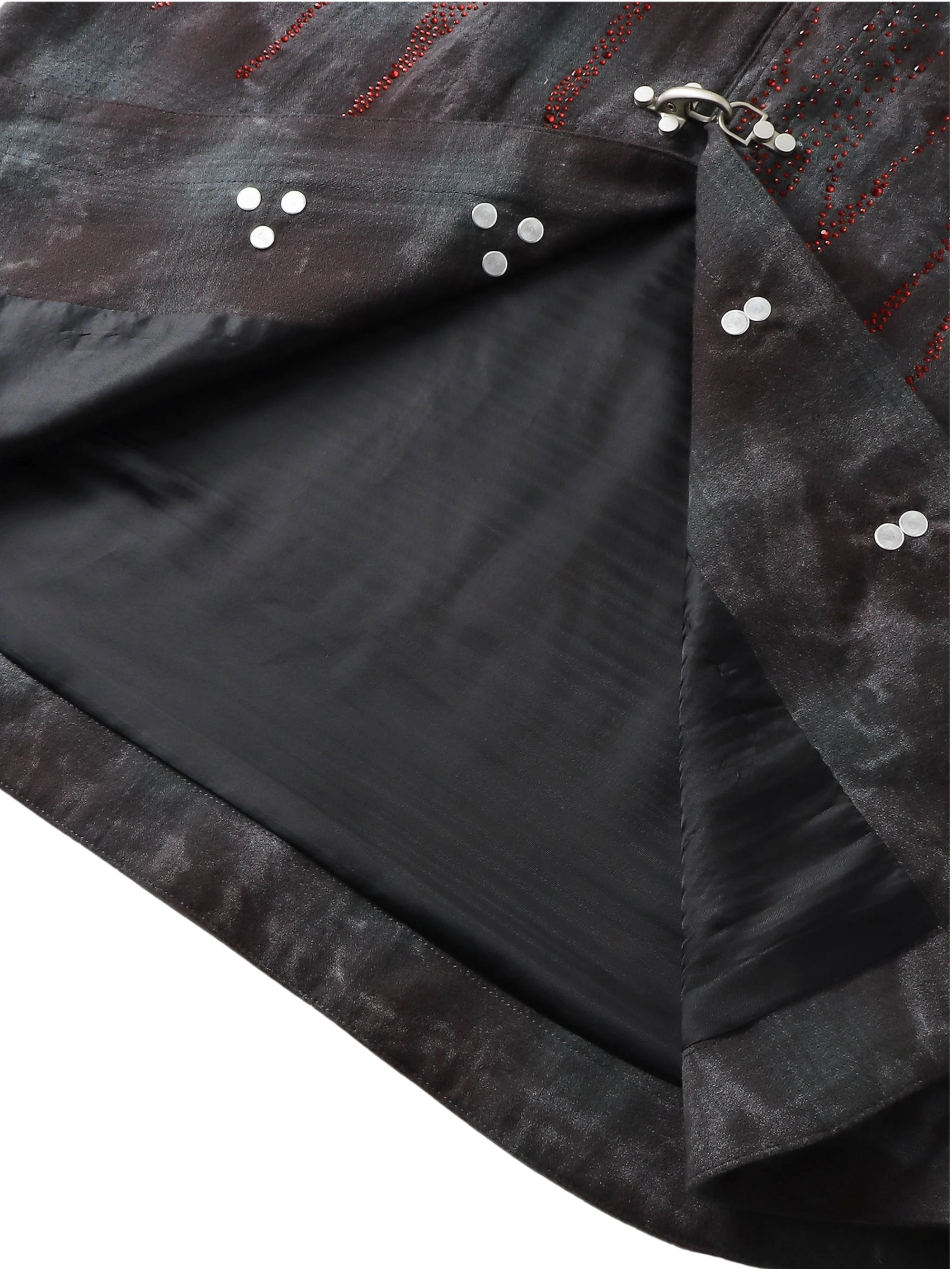 TBHNP Eclipse of the Blood Moon rhinestone buckle plaid flannel shirt — men's gothic streetwear button-up