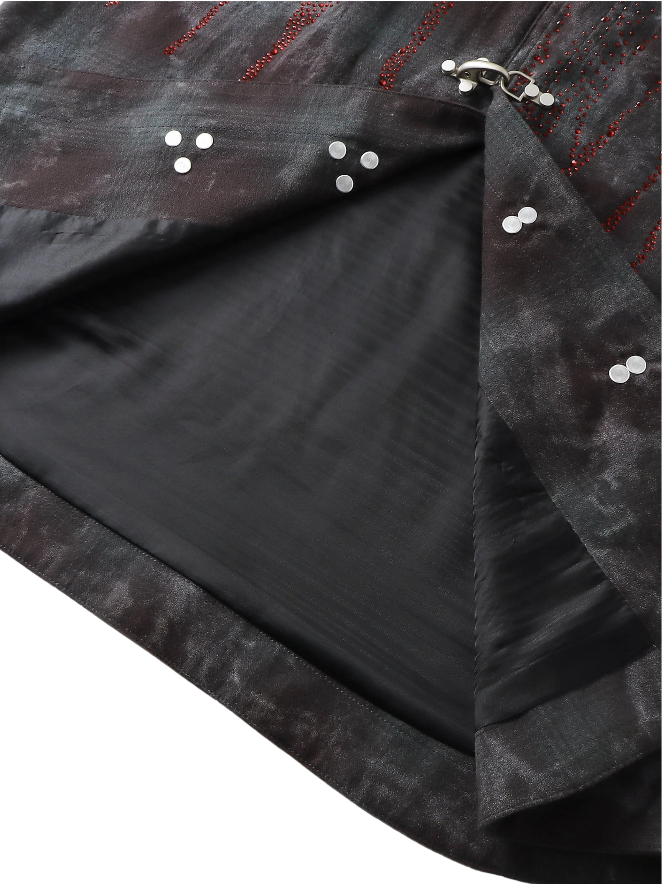 TBHNP Eclipse of the Blood Moon rhinestone buckle plaid flannel shirt — men's gothic streetwear button-up