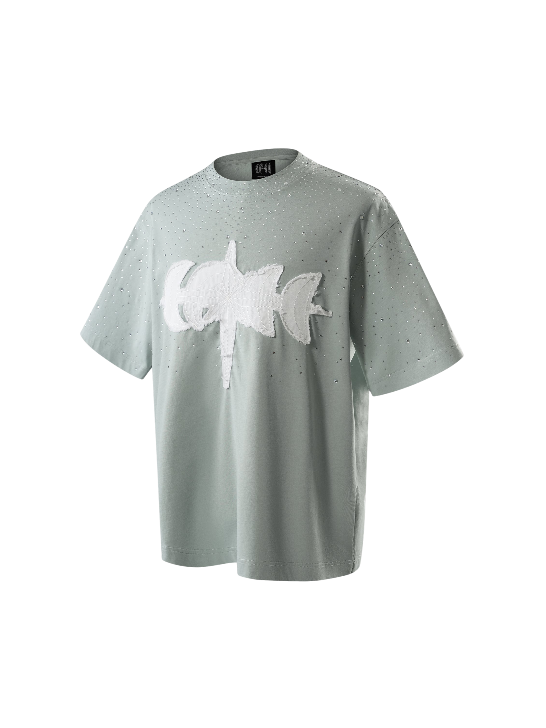 LUMINOUS DAWN RHINESTONE PATCH T-SHIRT