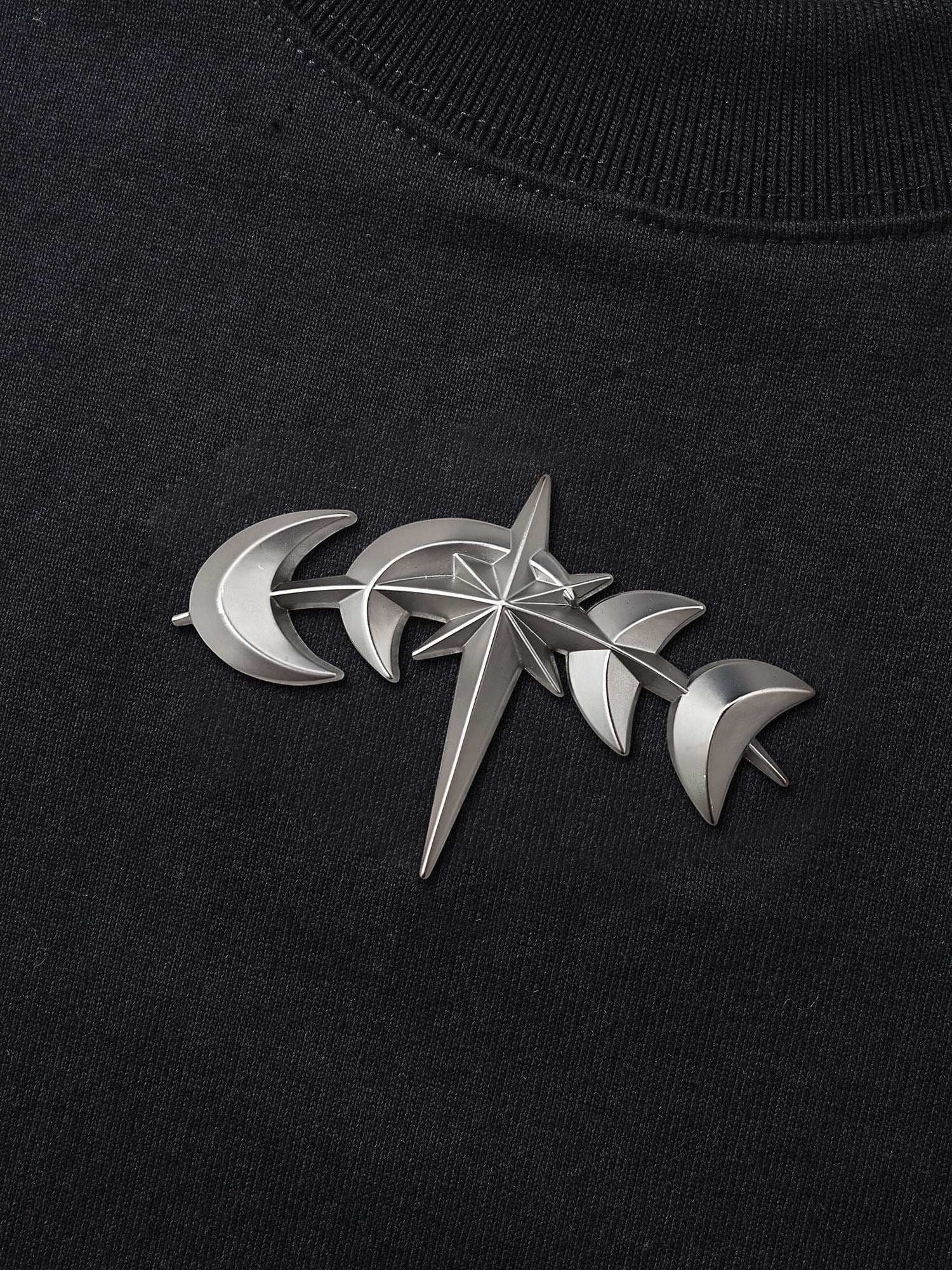 TBHNP Luminous Dawn boxy heavyweight cotton t-shirt with metal astral logo badge — men's streetwear tee