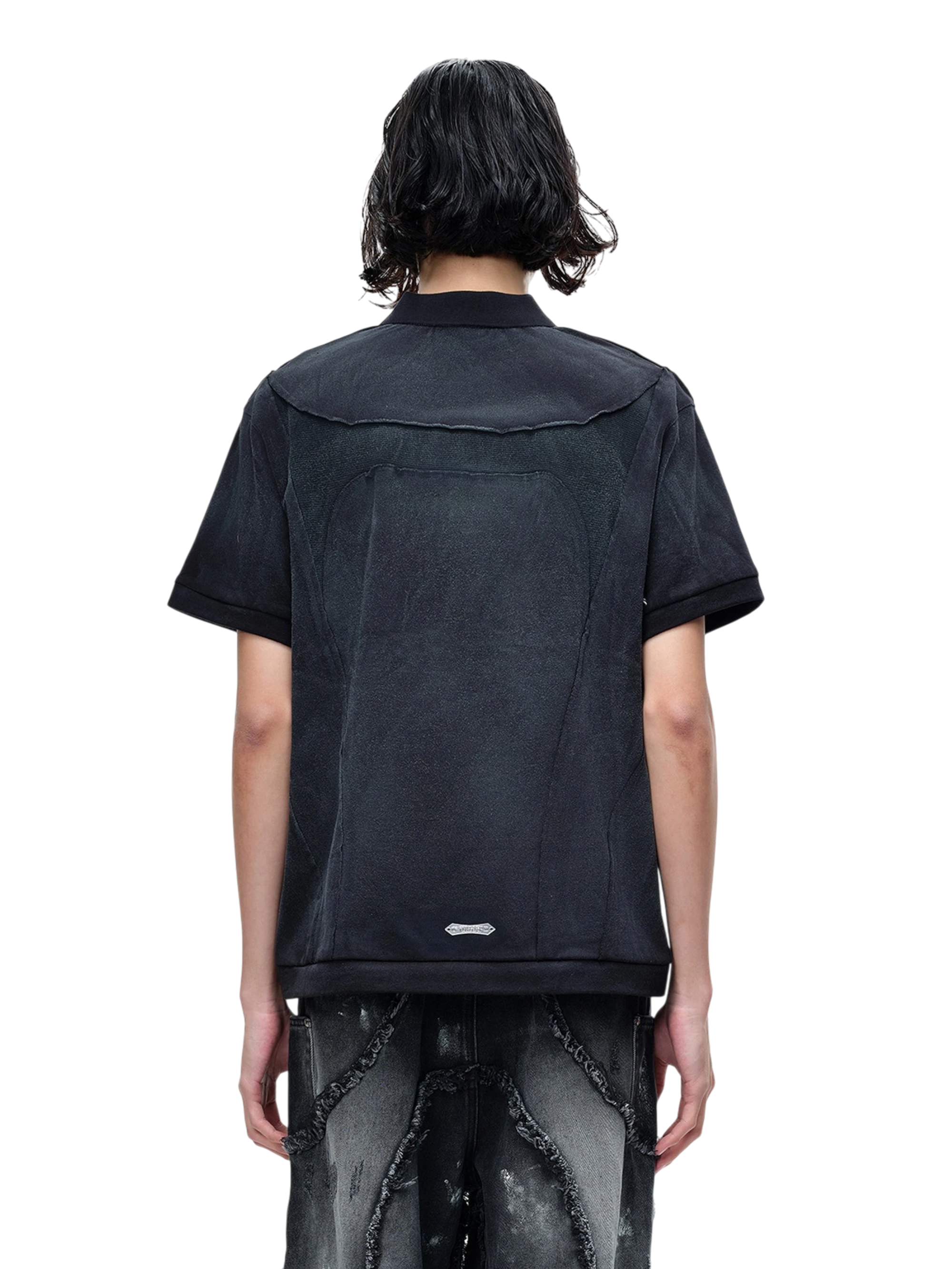 TBHNP Luminous Dawn structured seam polo shirt — men's streetwear short-sleeve polo