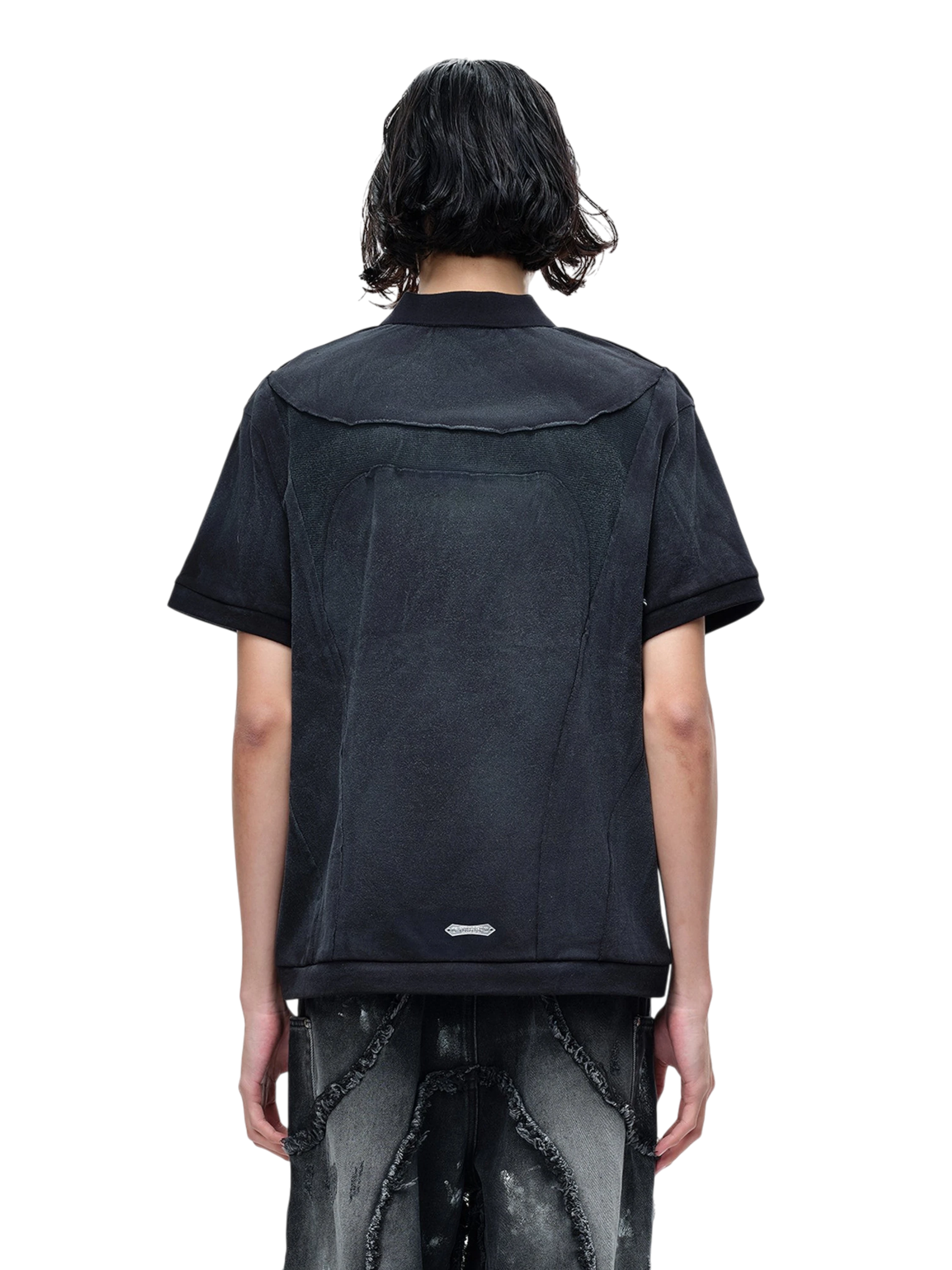 TBHNP Luminous Dawn structured seam polo shirt — men's streetwear short-sleeve polo