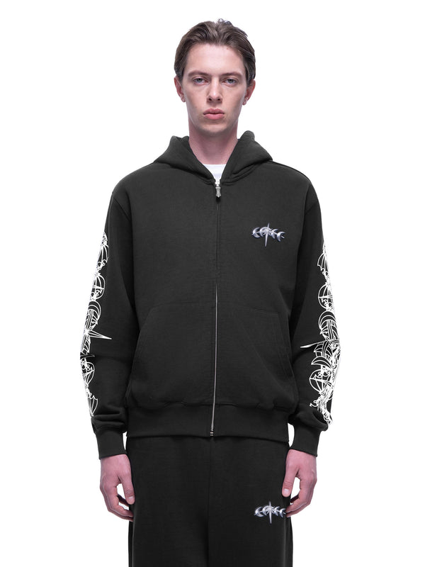 LUMINOUS DAWN ASTRAL LOGO ZIP HOODIE