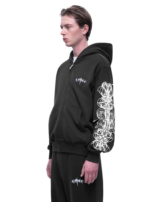 LUMINOUS DAWN ASTRAL LOGO ZIP HOODIE