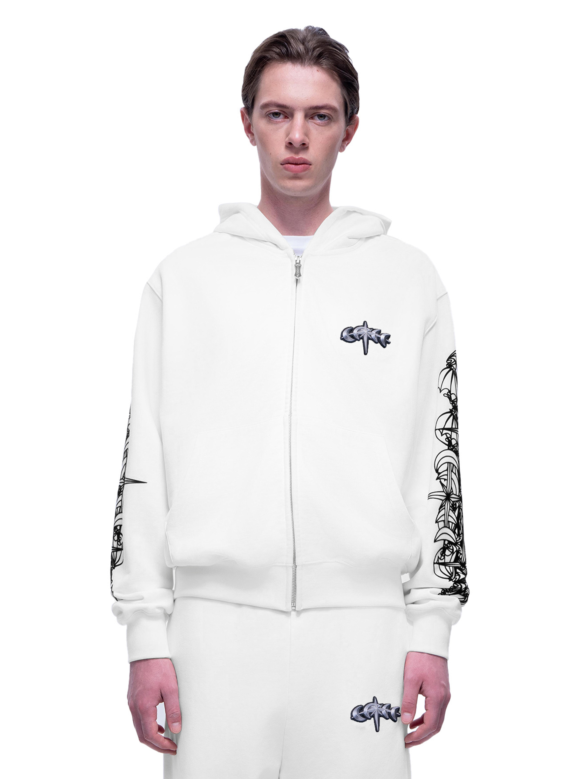 LUMINOUS DAWN ASTRAL LOGO ZIP HOODIE