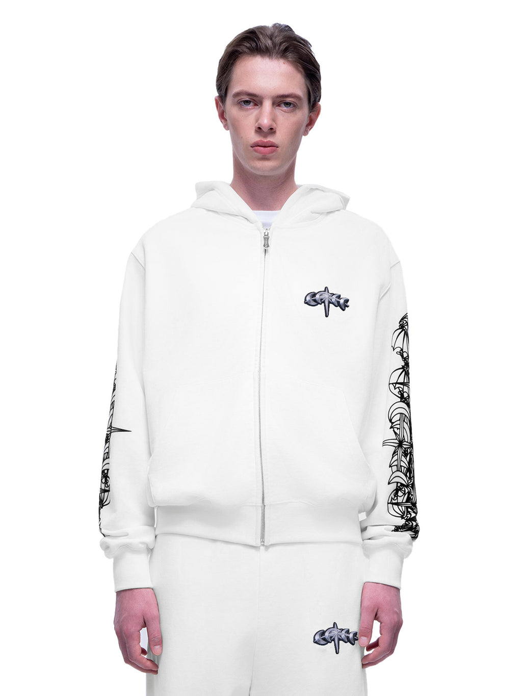 LUMINOUS DAWN ASTRAL LOGO ZIP HOODIE
