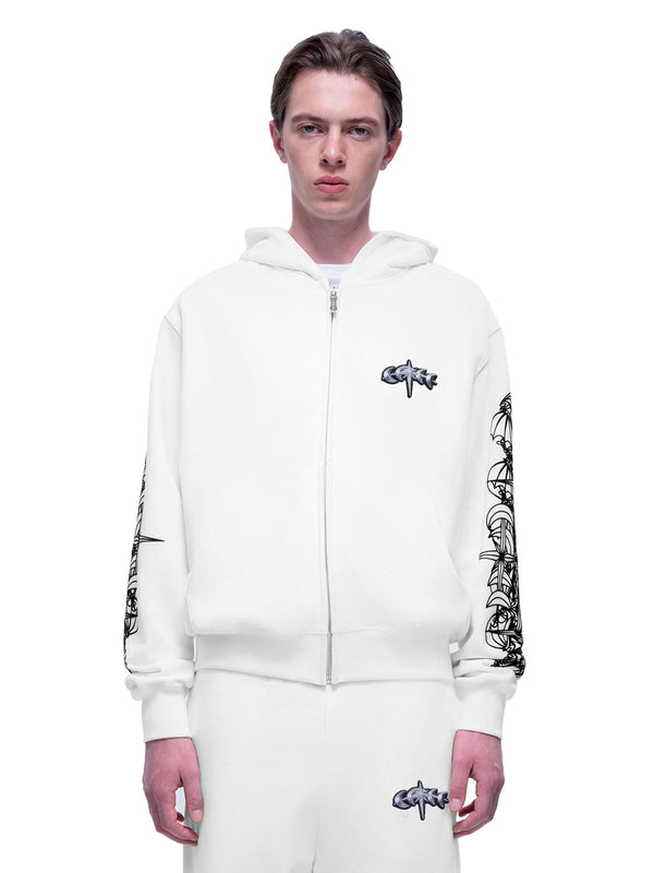 LUMINOUS DAWN ASTRAL LOGO ZIP HOODIE