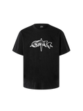 Camiseta negra Luminous Dawn con gráfica de estrella reflectante 3M, vista frontal