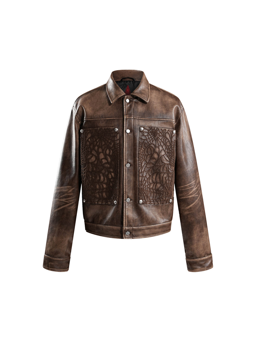 ECLIPSE OF THE BLOOD MOON COBWEB LEATHER JACKET