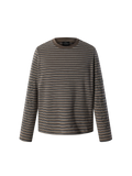 Luminous Dawn striped long-sleeve tee in Black, front view