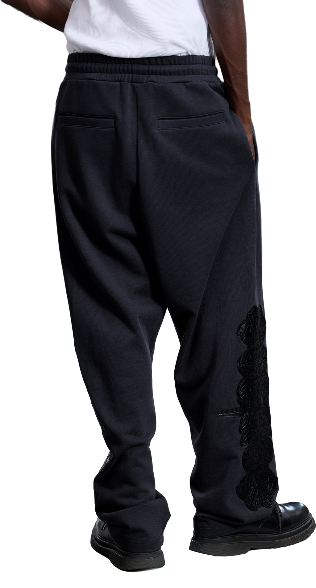 LEATHER PATCH PANTS