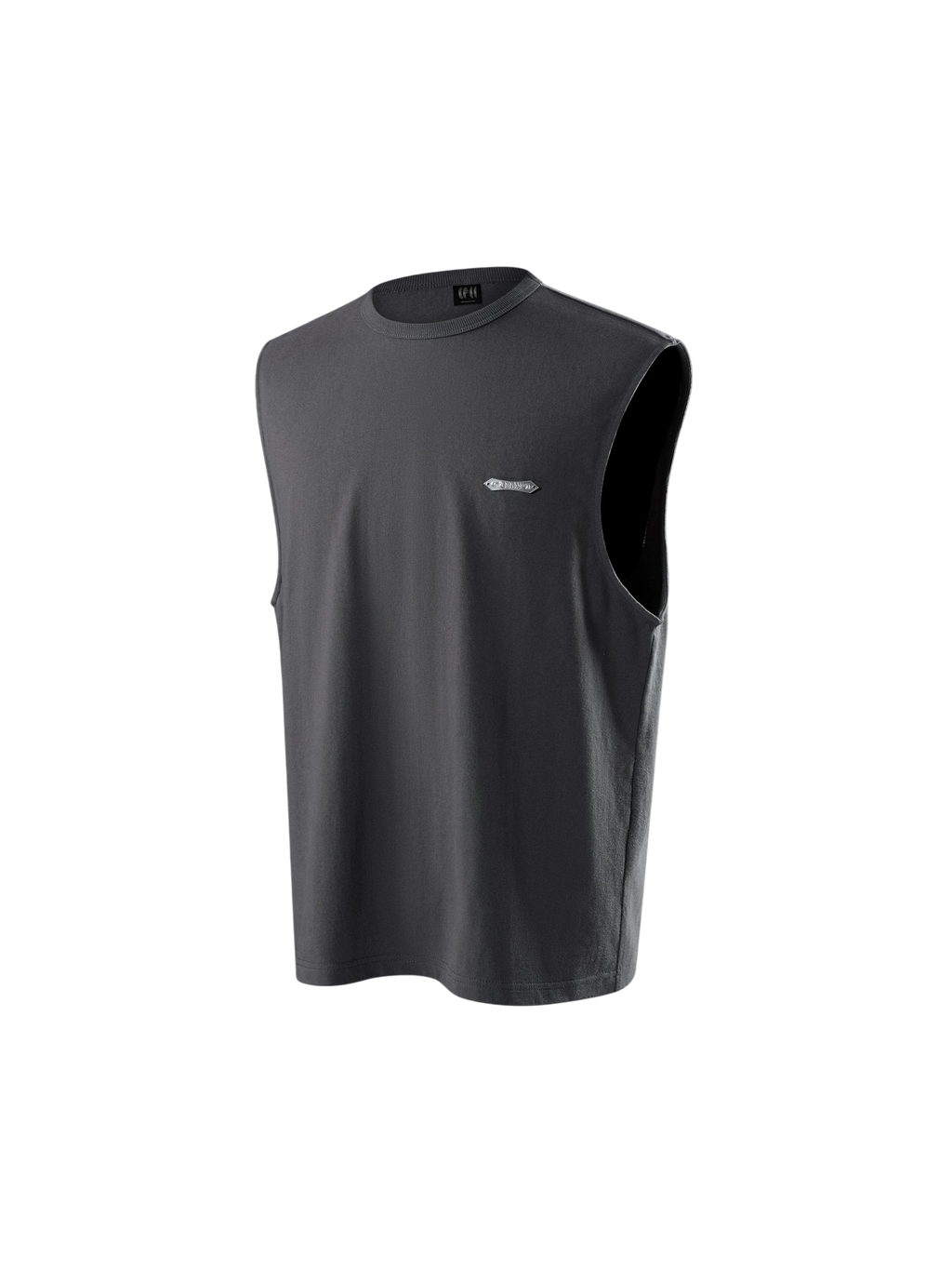 TBHNP dark grey Astral Logo Shadowbat vest, front flat-lay — men's streetwear sleeveless tee