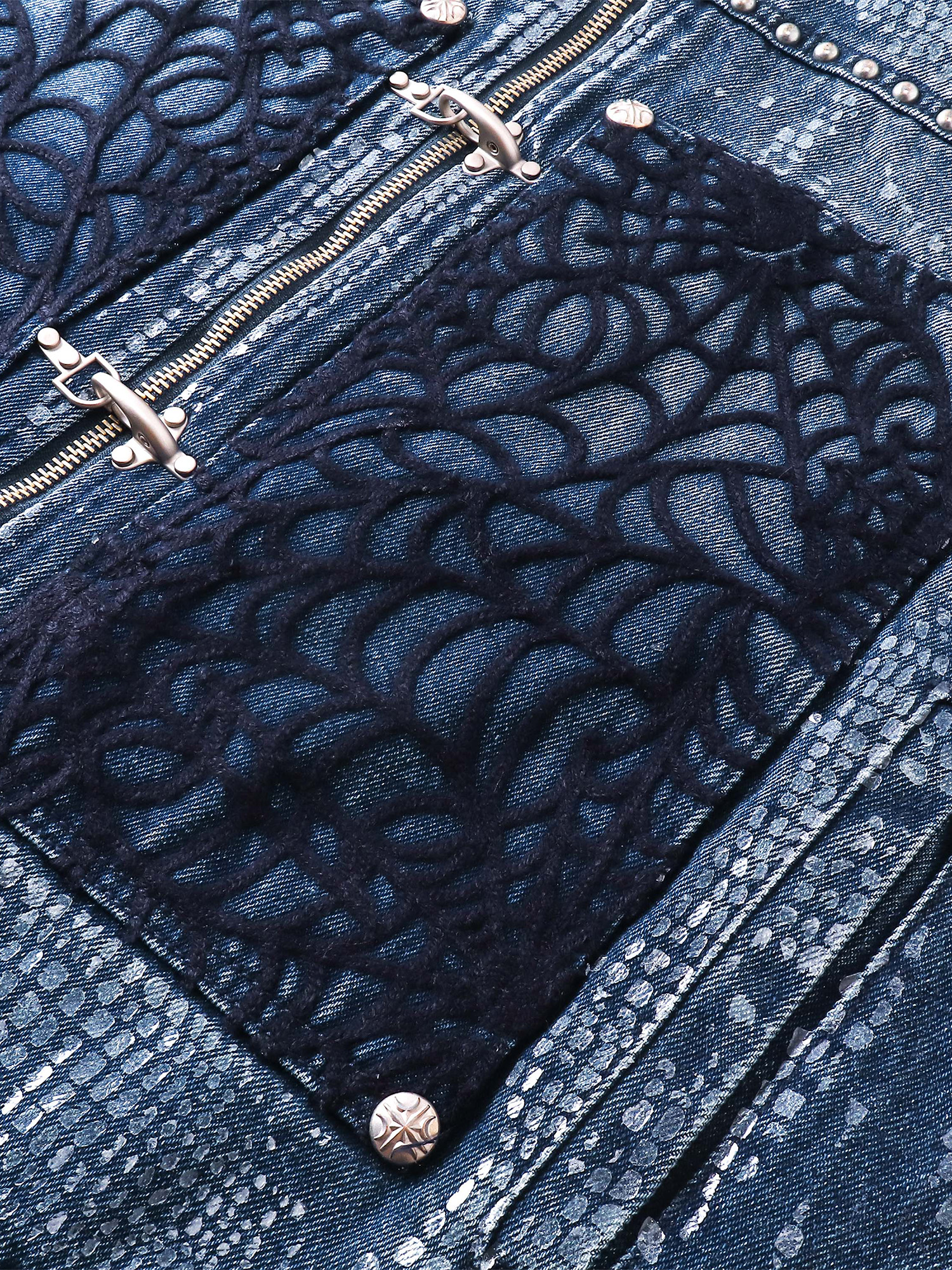 LUMINOUS DAWN FRINGED DENIM HOODEDVEST