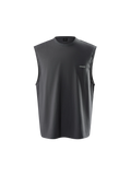 TBHNP Luminous Dawn Astral Logo Shadowbat vest in dark grey, front flat-lay — men's streetwear sleeveless tee