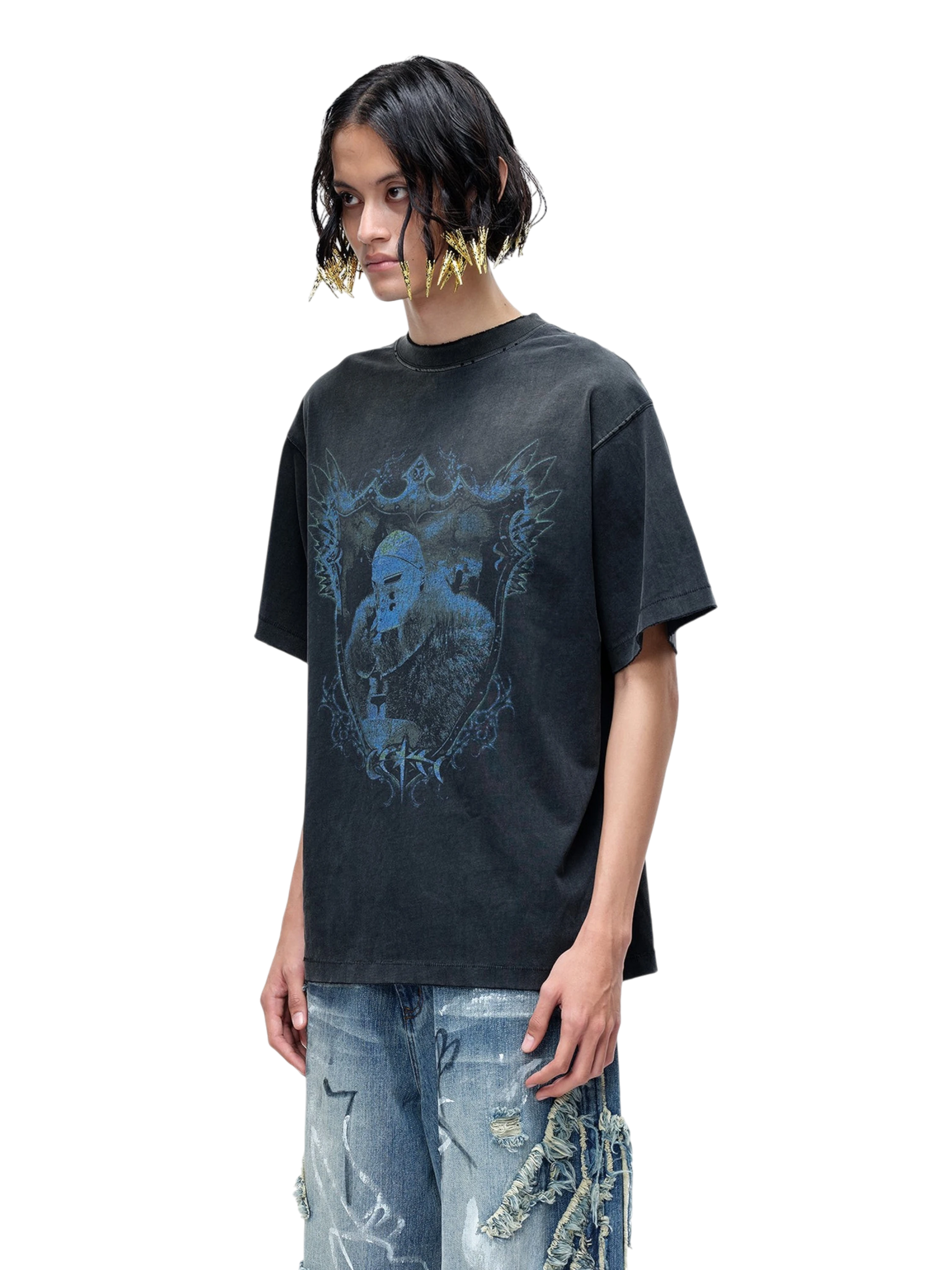 TBHNP Luminous Dawn astral knight distressed t-shirt — men's streetwear graphic tee