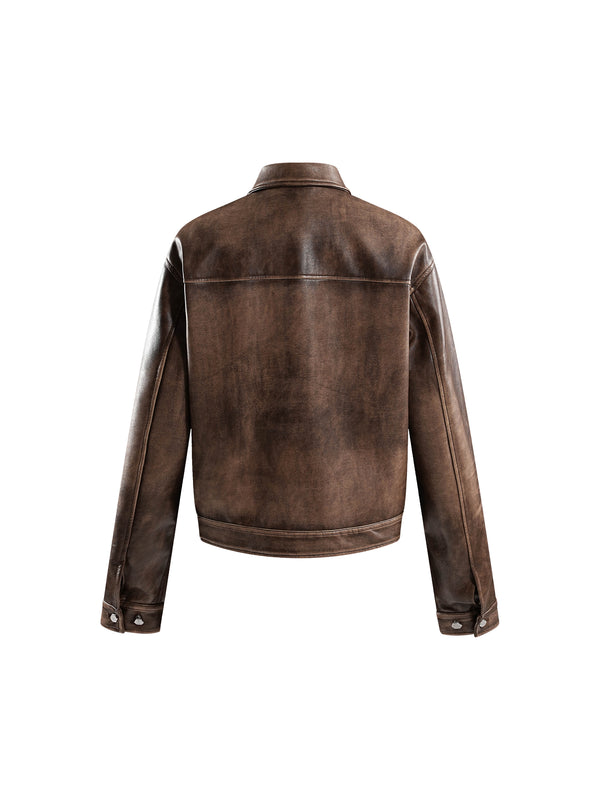 ECLIPSE OF THE BLOOD MOON COBWEB LEATHER JACKET