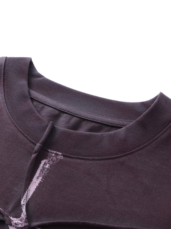 PRINTED BONE WITH SWORD WRINKLED L/S TEE