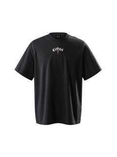 TBHNP Luminous Dawn boxy heavyweight cotton t-shirt with metal astral logo badge — men's streetwear tee