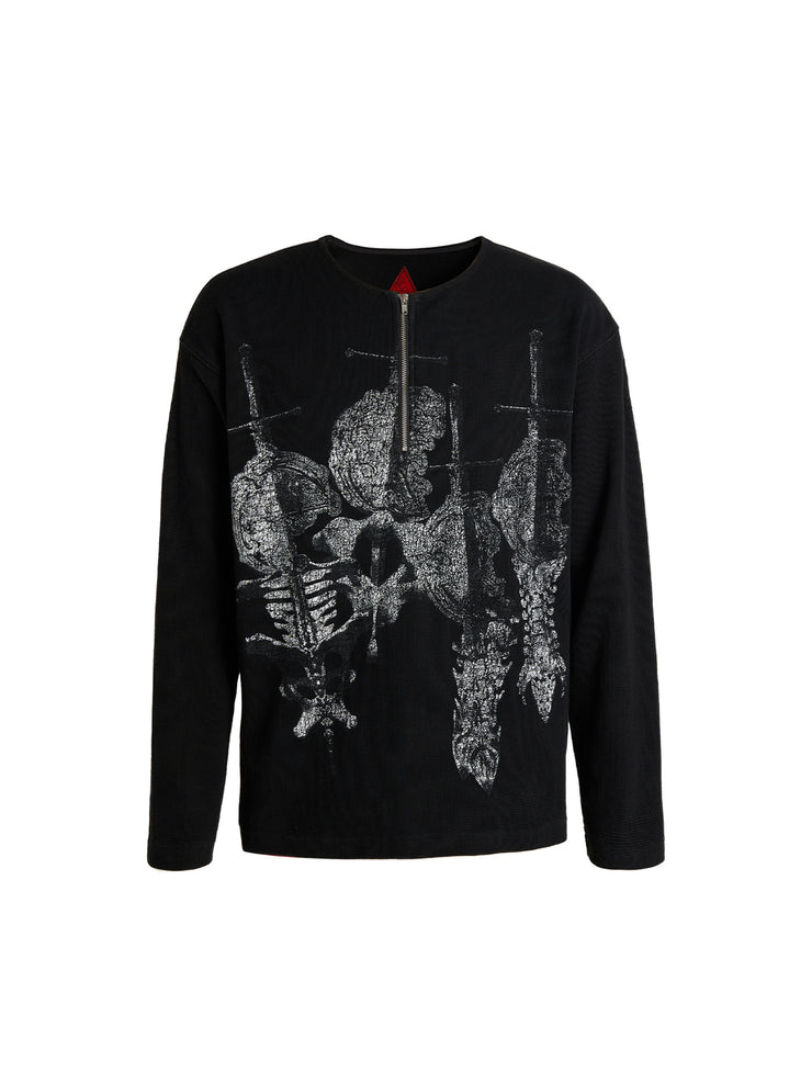 PRINTED BONE WITH SWORD L/S TEE